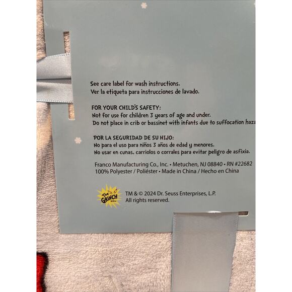 How The Grinch Stole Christmas Twin Size Blue Plush 60x90” Blanket Throw Dog Max - Picture 4 of 4